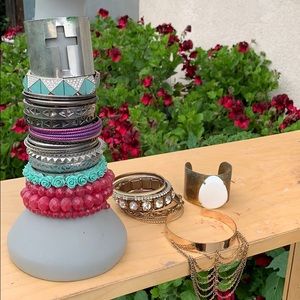 Bangle, Bracelet, Cuff Bundle. Used/Worn/Tarnished